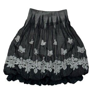 Alberto Makali VTG Embroidered Bubble Skirt Tulle Lace Hem Size 8